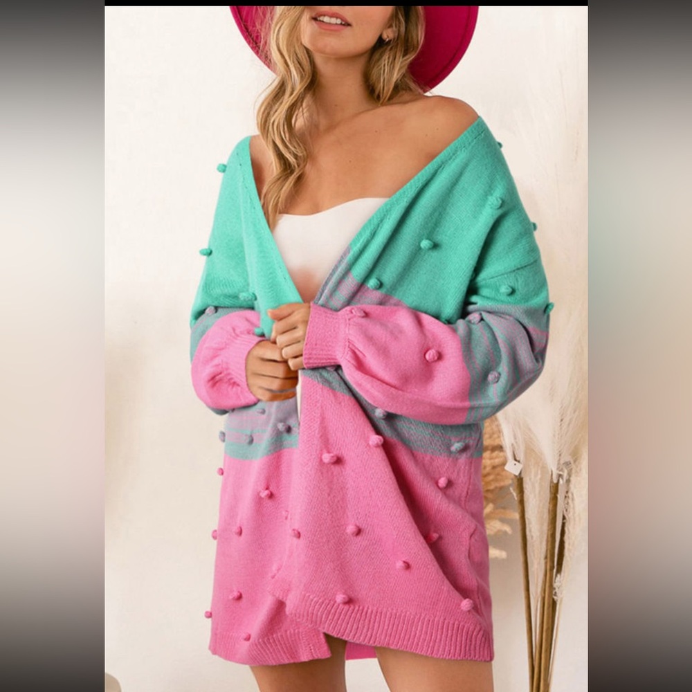 BOUTIQUE Colorful Pom-Pom Women Sweater